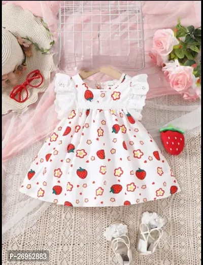 Classic Cotton Blend Printed Frocks for Kids Girls