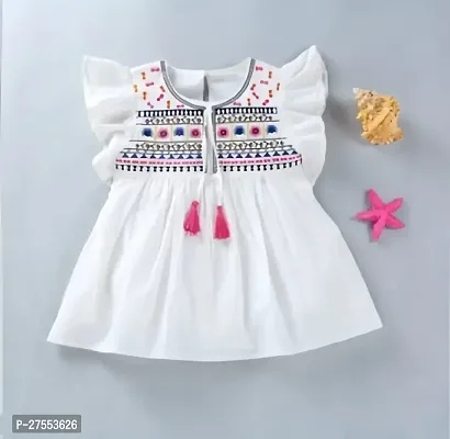 Trendy Cotton Embroidered Frock for Girls