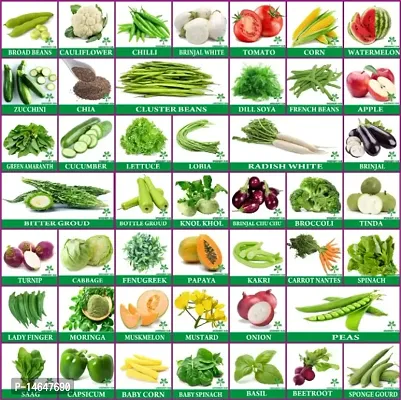 Vrisa Green 50 Variety of Vegetable Seeds Combo Kitchen Garden Pack-thumb0