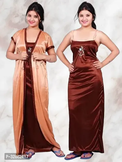 Comfy Satin Night Dress Set-thumb0