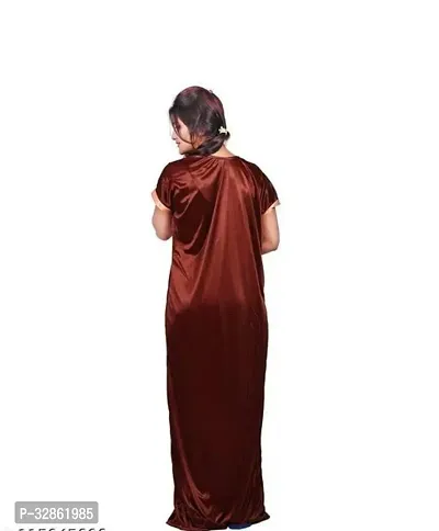 Stylish Satin Printed Nighty with Robe for Women-thumb3