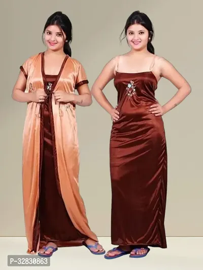 Latest Satin Night Dress for Women-thumb0