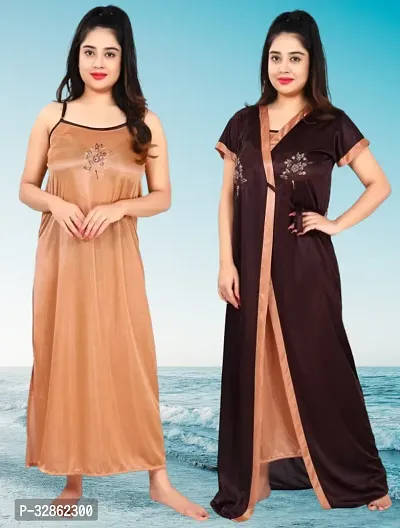 Comfy Satin Night Dress Set-thumb0