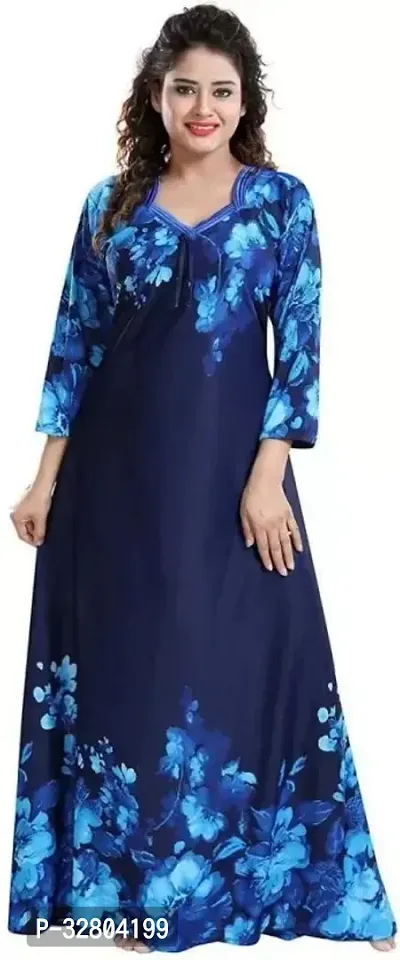 Stylish Satin Nighty for Women-thumb0