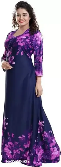 Superias Satin Printed Women Kaftan nighty nightdess-thumb5