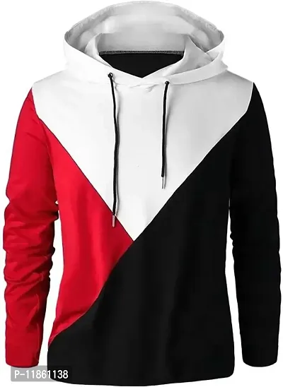 Eye Blink Color Block Men Hooded Neck Multicolor T-Shirt-thumb0