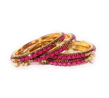 Rajasthani Bangles Set Crystal St (Pink)-thumb2