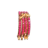 Rajasthani Bangles Set Crystal St (Pink)-thumb3