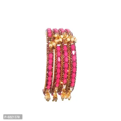 Rajasthani Bangles Set Crystal St (Pink)-thumb4
