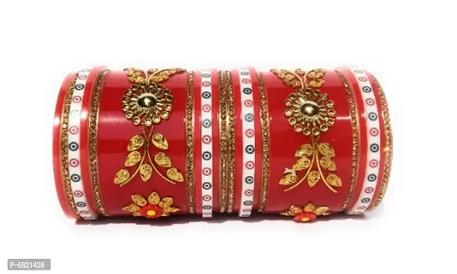 Rajasthani Brass Bangles Set Crystal St (Multicolor)-thumb0