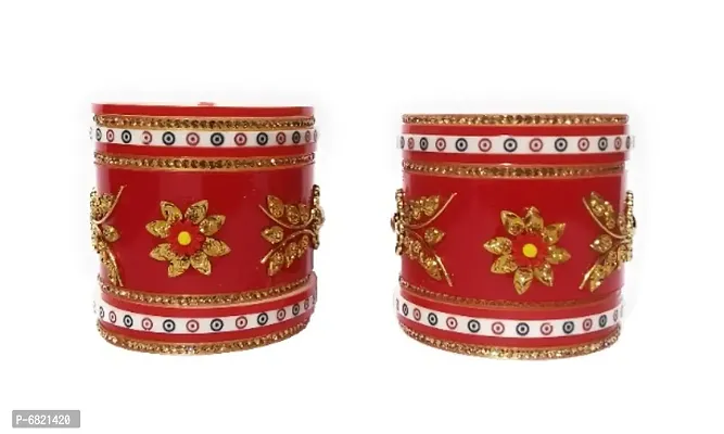 Rajasthani Brass Bangles Set Crystal St (Multicolor)-thumb2