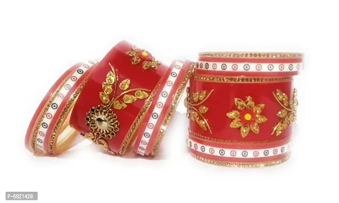 Rajasthani Brass Bangles Set Crystal St (Multicolor)-thumb3