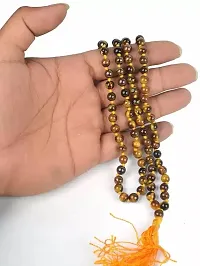 Stylish Fancy Tiger Eye Men And Womenstone Mala 108+1 With Self Certificate  Yellow Brown 6Mm  Japan Healing For Self Confidence Meditaion Chakra Tiger Eye Crystal Necklace-thumb2