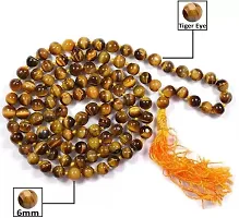 Stylish Fancy Tiger Eye Men And Womenstone Mala 108+1 With Self Certificate  Yellow Brown 6Mm  Japan Healing For Self Confidence Meditaion Chakra Tiger Eye Crystal Necklace-thumb1