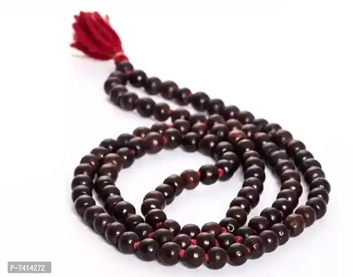 Stylish Fancy Natural Chandan 6 Mm Sandalwood 108 Beads Mala Wood Chain-thumb0