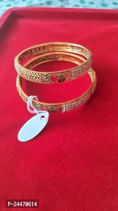 Trendy Gold-Plated Bangle Set-thumb0