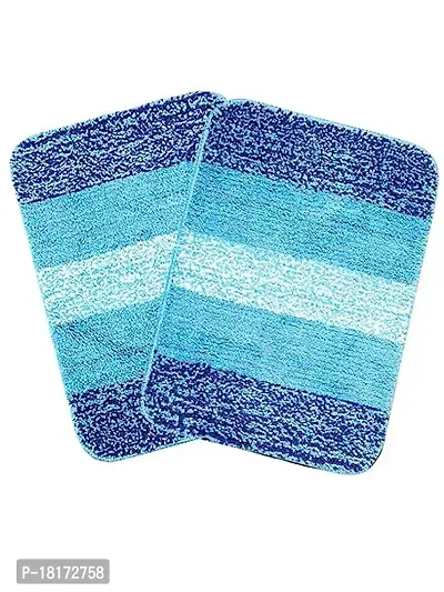 Designer Blue Microfiber Door Mat Pack Of 1