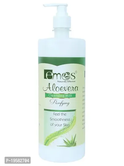 Emos Naturally Effective Aloevera Cleansing Milk, Cream For Face Whitening -500Ml