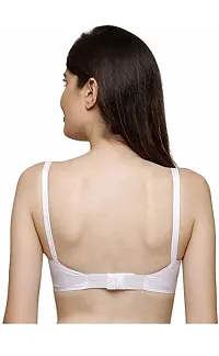 Imzz Trading Everyday Solid Wire Free Adjustable Stretch Cotton Bra/Casual Bra/Comfortable Bra for Women (Bra-White-02-30B)-thumb2