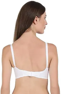 Imzz Trading Everyday Solid Wire Free Adjustable Stretch Cotton Bra/Casual Bra/Comfortable Bra for Women (Bra-White-02-30B)-thumb1