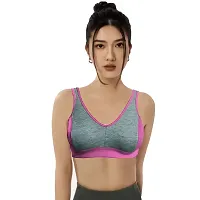 Imszz Trading Women Tud Non - Padded Sports Bra Wire Free Sports Bra Stylish/Trendy Bra (Tud Sports Non - Padded Bra)-thumb1