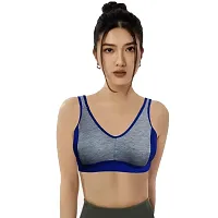 Imszz Trading Women Tud Non - Padded Sports Bra Wire Free Sports Bra Stylish/Trendy Bra (Tud Sports Non - Padded Bra)-thumb1