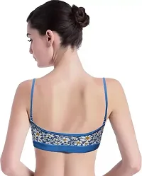 Imszz Trading Everyday T-Shirt Bra Wireless Full Coverage Lightly Padded Cotton Blend Printed Bra Free Size(Bra Combo 01 -Bl/D.Bl(Pk2) - 30) Blue/Dark Blue-thumb2