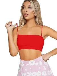 Women's  Girls Solid Basic Cropped Padded Cami Bra-thumb3