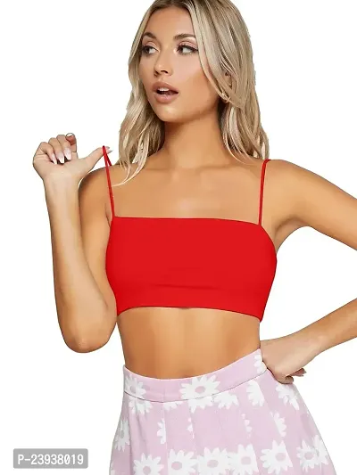 Women's  Girls Solid Basic Cropped Padded Cami Bra-thumb4