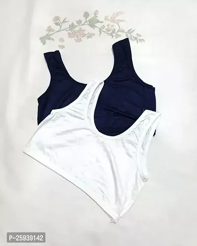 Buy Classic Cotton Blend Solid Sports Bra, Pack of 2 Online In