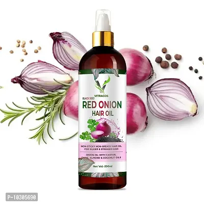 Red Onion Oil For Hair Regrowth Bio Active Hair Oil Nourishing Hair Treatment With Real Onion Extract Intensive Hair Fall Dandruff Treatment Hair Oil 200 Ml