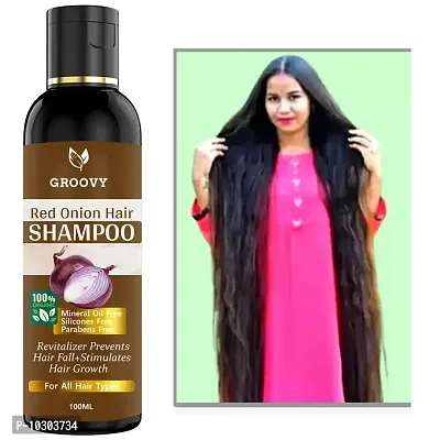 Organique Red Onion Hair Shampoo With Keratin Protein Booster, Nourishes Hair Follicles, Anti - Hair Loss, Regrowth Hair Shampoo 100 Ml
