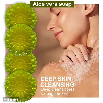 Aloe Vera Soap With Olive Oil For Anti-Inflammatory Benefits-100 Grams Each, Pack Of 4