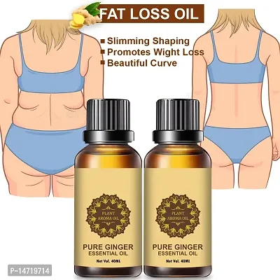 Ginger Essential Oil | Ginger Oil Fat Loss | Organics Herbal Fat Burner Fat loss fat go slimming weight loss body fitness oil Shape Up Slimming Oil For Stomach, Hips  Thigh (40ML) (PACK OF 2)