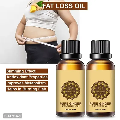 Ginger Essential Oil | Ginger Oil Fat Loss | nbsp;Fat Burning ,fat go, fat loss, body fitness anti ageing oil for men and women (40ML) (PACK OF 2)