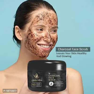 Trendy Charcoal Face Scrub - No Parabens And Mineral Oil Face Scrub For Exfoliation, Anti-Acne And Pimples, Blackhead Removal Scrub-thumb0