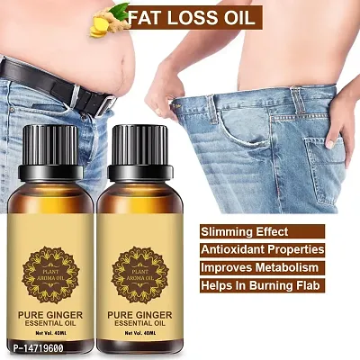 Ginger Essential Oil | Ginger Oil Fat Loss | nbsp;Slimming Fat Burner Oil for Fat Loss Fat Burner Weight Loss Massage Oil (40ML) (PACK OF 2)-thumb0