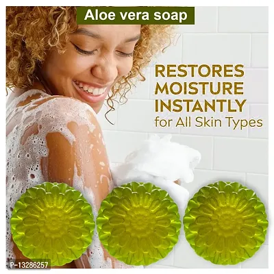 Aloe Vera Soap With Papaya Extract-100 Grams Each, Pack Of 3-thumb0