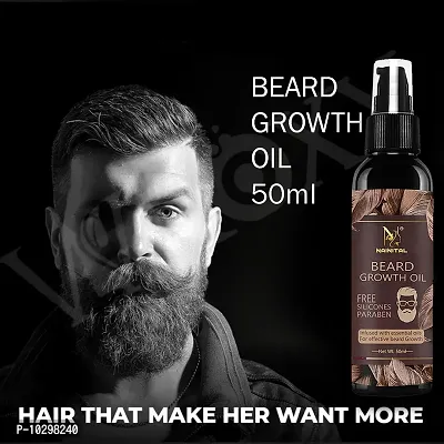 Nainital Beard Growth Oil - More Beard Growth, With Redensyl, 8 Natural Oils Including Jojoba Oil, Vitamin E, Nourishment And Strengthening, No Harmful Chemical Hair Oil- 50 ml-thumb0