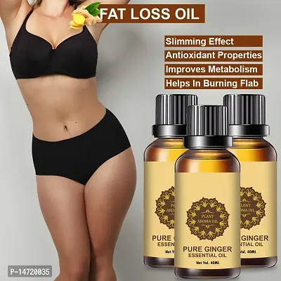 Ginger Essential Oil | Ginger Oil Fat Loss | nbsp;Fat Burning ,fat go, fat loss, body fitness anti ageing oil for men and women (40ML) (PACK OF 3)