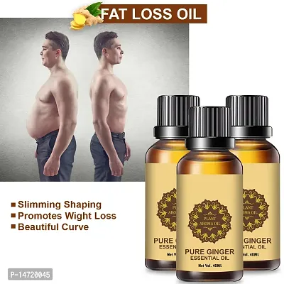 Ginger Essential Oil | Ginger Oil Fat Loss | Fat Burning oil,slimming oil, Fat Burner,Anti Cellulite  Skin Toning Slimming Oil For Stomach, Hips  Thigh Fat loss (40ML) (PACK OF 3)