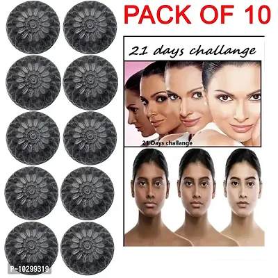 Activated Charcoal Soap For Women Skin Whitening , Pimples, Blackheads - Pack Of 10, 100 Grams Each-thumb0