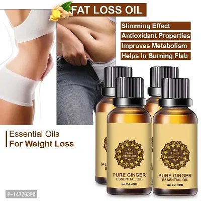 Ginger Essential Oil | Ginger Oil Fat Loss | Pure and Natural Therapeutic Grade Essential Oilnbsp;nbsp; (40ML) (PACK OF 4)