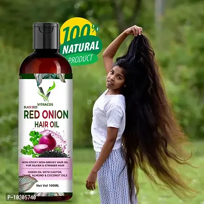 Organique Red Onion Hair Oil With Keratin Protein Booster, Nourishes Hair Follicles, Anti - Hair Loss, Regrowth Hair Oil- 100 Ml