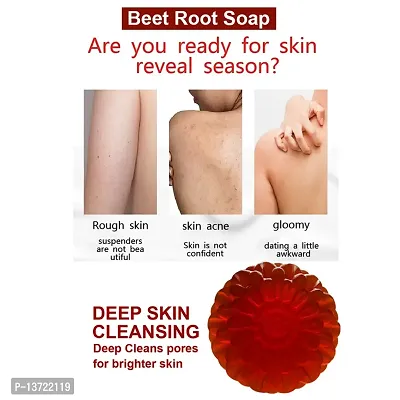 Premium Exfoliating Beet Root Soap For Smooth Skin 100Gm Pack Of 3-thumb3