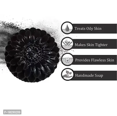 Activated Charcoal Soap For Women Skin Whitening, Blackheads, Face And Body Soap - Pack Of 4, 100 Grams Each-thumb2