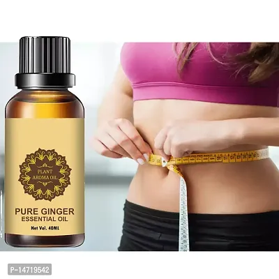 Ginger Essential Oil | Ginger Oil Fat Loss | Organics Herbal Fat Burner Fat loss fat go slimming weight loss body fitness oil Shape Up Slimming Oil For Stomach, Hips  Thigh (40ML) (PACK OF 2)-thumb3