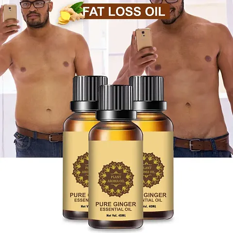 Ginger Essential Oil | Ginger Oil Fat Loss | For Belly Drainage Ginger Massage Oils For Belly / Fat Reduction Pack of 3