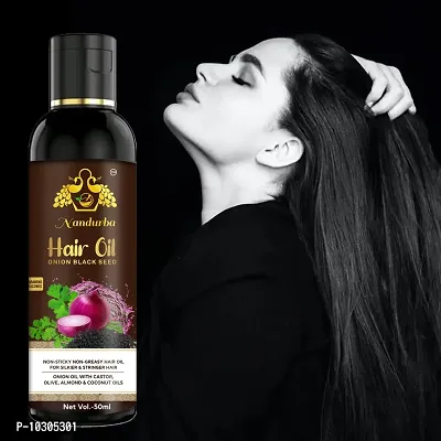 Onion Hair Oil With Black Seed Oil - Controls Hair Fall - No Mineral Oil, Silicones And Synthetic Fragrance 50 For Man And Women-thumb0