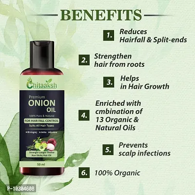 Onion Hair Oil With Black Seed Oil - Controls Hair Fall - No Mineral Oil, Silicones And Synthetic Fragrance 50 For Man And Women-thumb2